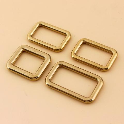 Solid brass square ring buckles cast seamless rectangle rings leather craft bag strap buckle garment belt luggage purse DIY ► Photo 1/5
