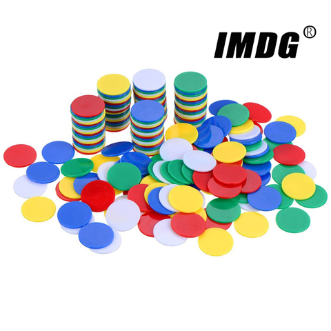 100pcs/Set 19mm Plastic Chips DIY Tokens Color Board Game Coins Bingo Accessories Teaching Game Coins ► Photo 1/3