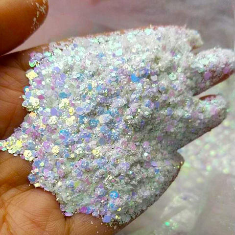 50G Chameleon Glitter, WHITE NAIL ART Glitter, Color Shift/WHITE CHAMELEON Chunky Color Shift Glitter Chameleon Glitter -U776676 ► Photo 1/6