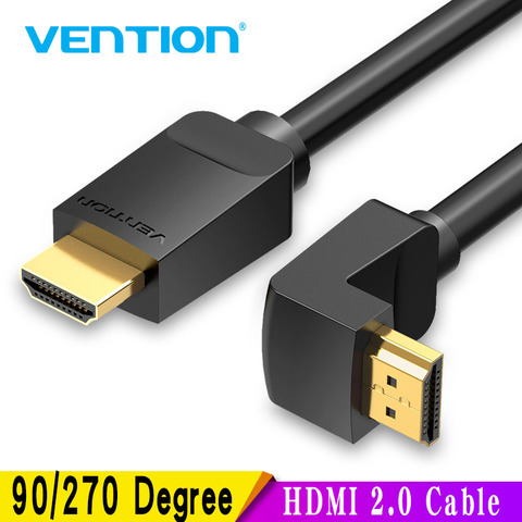 Vention HDMI Cable 4K HDMI 2.0 Cable HDMI 90/270 Degree Angle Adapter for Apple TV PS4 Splitter Video Audio 90 Degree HDMI Cable ► Photo 1/6