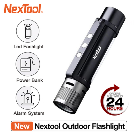 NexTool Outdoor 6 in 1 Flashlight IPX4 level Waterproof With Audible Alarm Function Emergency PowerBank ► Photo 1/6