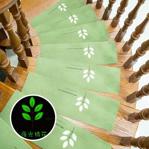 Luminous Embroidery 5pcs/set Floor Rug Carpet for Stairway Anti-Slip Stair Mats Self-adhesive Step Mats Foot Pad Entrance Mat ► Photo 1/6