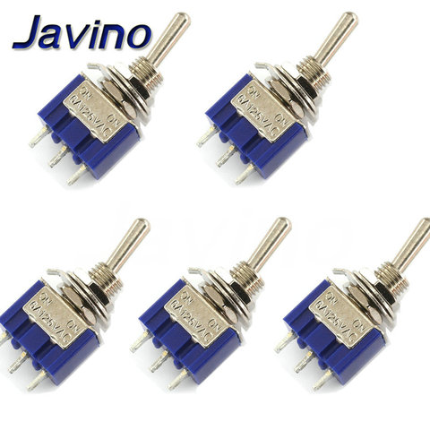 5Pcs AC ON-ON SPDT 2 Position Latching Toggle Switch 6A 125V ► Photo 1/6