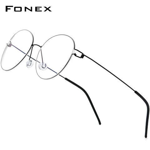 FONEX Screwless Eyewear Prescription Eyeglasses Frame Women 2022 New Round Myopia Optical Denmark Korean Glasses Frame Men 98634 ► Photo 1/6