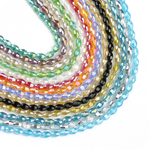JHNBY Rice grains Austrian crystal beads 100pcs High quality 4*6mm oval shape Loose beads handmade Jewelry bracelet making DIY ► Photo 1/3