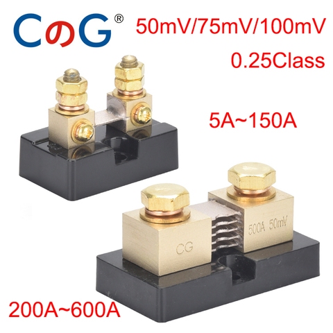 CG 0.25 USA Type FL-15 5A 10A 20A 50A 75A 100A 300A 500A 600A 50mV 75mV 100mV Brass Current Mount DC Shunt Resistance With Base ► Photo 1/6