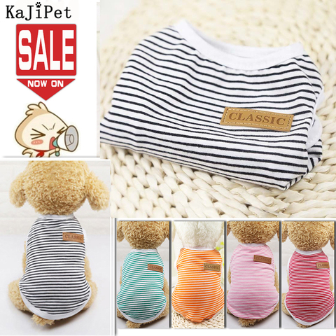 Classic Stripe Dog Shirt Cheap Dog Clothes For Small Dogs Summer Chihuahua Tshirt Cute Puppy Vest Terrier Pet Clothes for Dog ► Photo 1/6