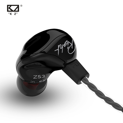 KZ ZS3 1DD Dynamic Earphones In Ear Audio Monitors noise canceling HiFi Music Sports Earbuds With Microphone headset ► Photo 1/6