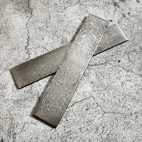 Damascus Steel DIY Cutter Making Materials Pattern Steel Bar Cutter Blade Blank Has Been Heat Treating Knife Blade Texture Grain ► Photo 1/6