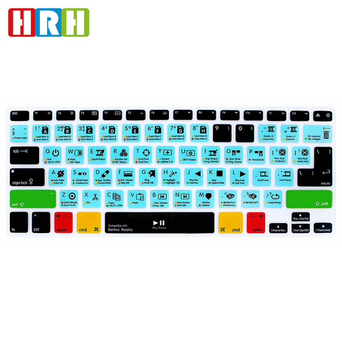 HRH DaVinci Resolve Hotkey Shortcuts Function Silicone Keyboard Cover Protector Keypad Skin For Mac Air Pro Retina 13 15 17EU/US ► Photo 1/6
