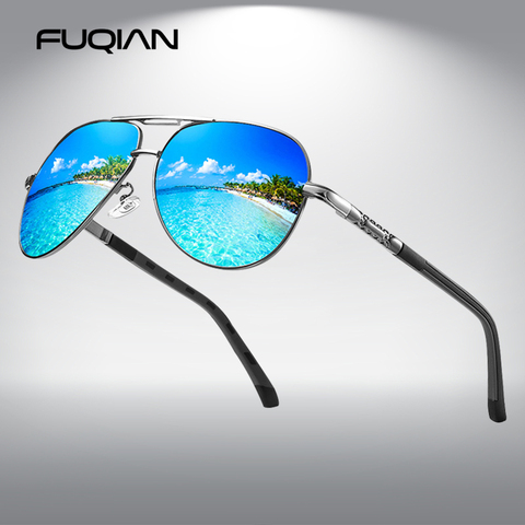 FUQIAN Luxury Pilot Polarized Sunglasses Men High Quality Metal Anti-glare Driving Male Sun Glasses Women Outdoor Goggle UV400 ► Photo 1/6