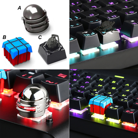 Besegad Personality Theme Mechanical Metal Key Cap Keycap for PUBG Game Computer Cherry MX Mechanical Keyboard Accessories ► Photo 1/6