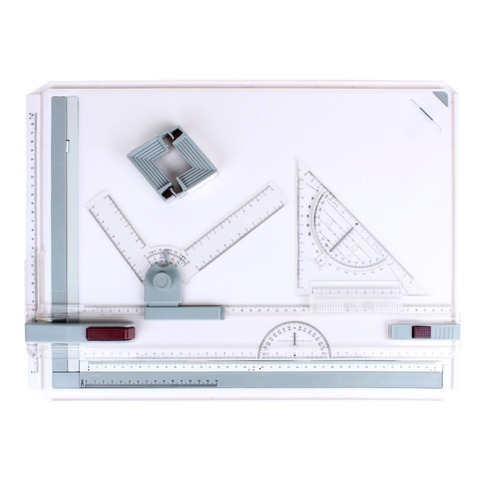 Architect A3 Drafting Drawing Board Ruler Table Adjustable Angle Art Draw Tool Set with 2 Parallel Rulers and Corner Clips ► Photo 1/6