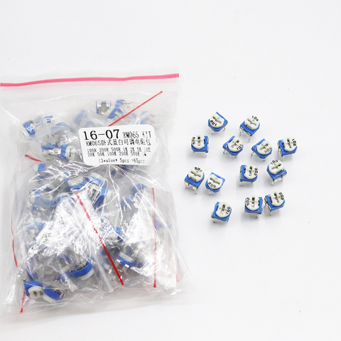 Trimming Potentiometer RM065 top adjustment 100R-1M RM065 WH06-2 Variable Resistors Assorted Kit 13Type*5pcs=65PCS  KIT ► Photo 1/6