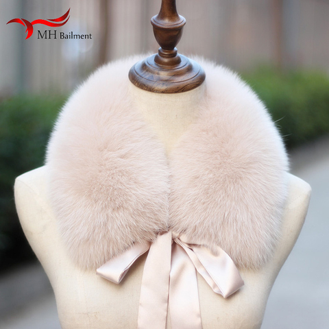 Fox Fur Collar Ladies Winter New Ribbon Scarf Coat Collar Fashion Warmth Real Fox Fur Scarf Multiple Colors Women ► Photo 1/6