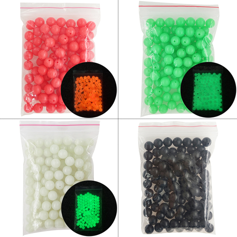 200pcs/pack Soft Rubber Fishing Beads Round Black Plastic Rig Beads 3mm-12mm Carp Fishing Gear Accessory ► Photo 1/6
