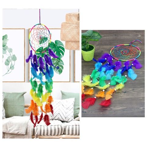 Dream Dream Catcher Colorful Dreamcatchers Handmade Rainbow Traditional Feather Hanging Home Wall Decoration Kid Bedroom Craft ► Photo 1/6