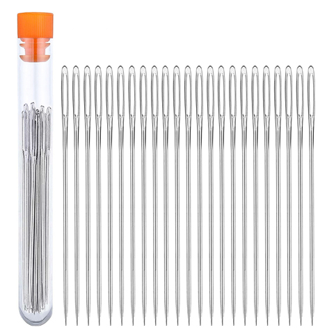 KAOBUY 23Pcs Large Eye Metal Needles Cross Stitch Knitting Crochet Hook Set with Plastic Bottle DIY Sewing Needle Accessories ► Photo 1/6