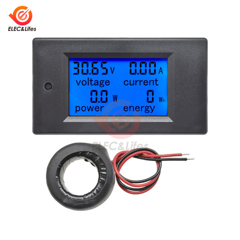 Digital Voltmeter Ammeter Wattmeter AC 80V-260V DC 6.5-100V 20A/50A/100A Amp Volt Voltage Current Energy Meter Tester CT Coil ► Photo 1/6