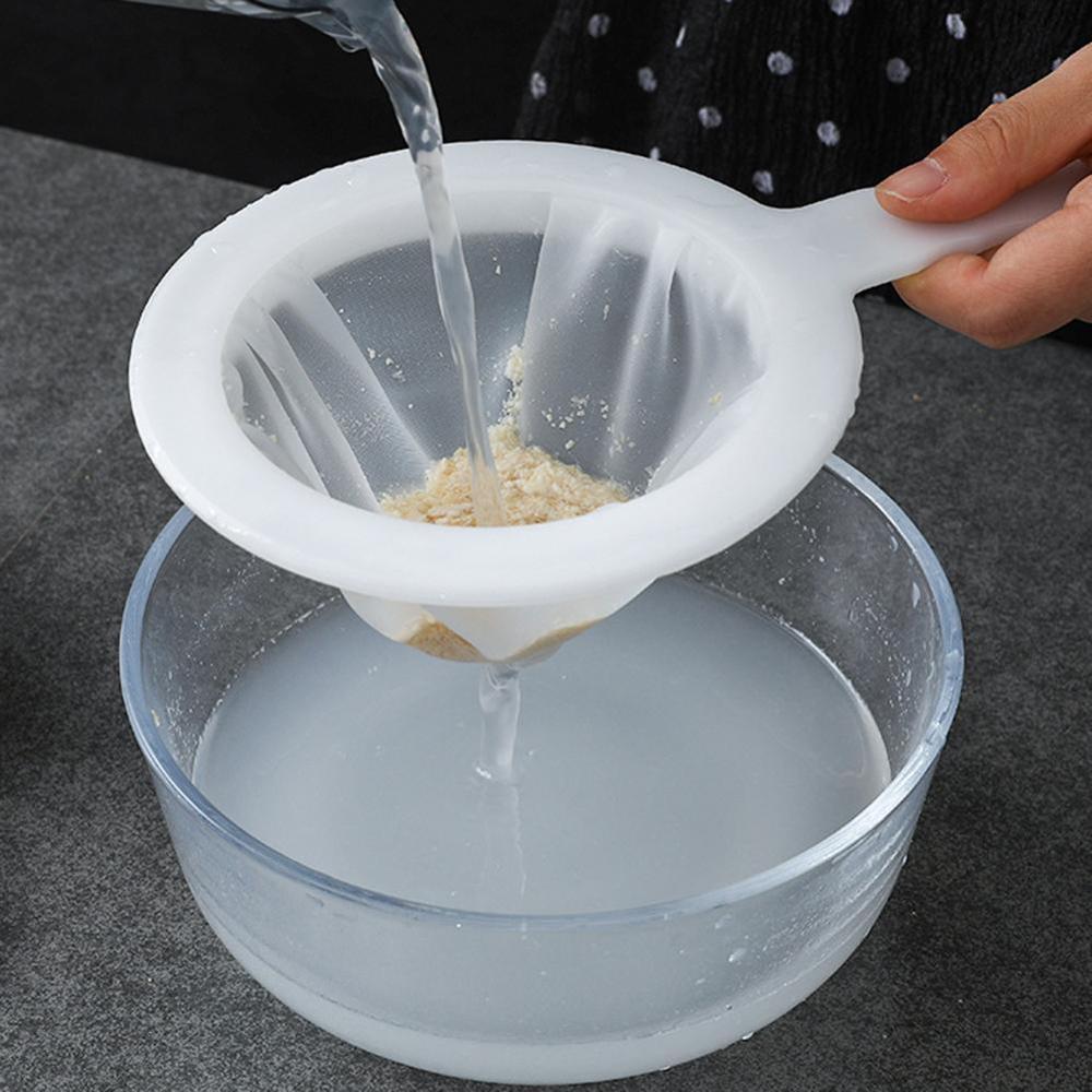 Kitchen Ultra-fine Mesh Strainer Kitchen Nylon Mesh Filter Spoon for Soy MilkBL