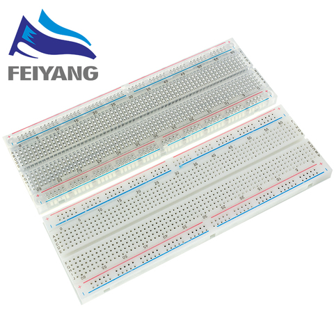 Breadboard 830 Point Solderless PCB Bread Board MB-102 MB102 Test Develop DIY White/Transparent with packing ► Photo 1/6