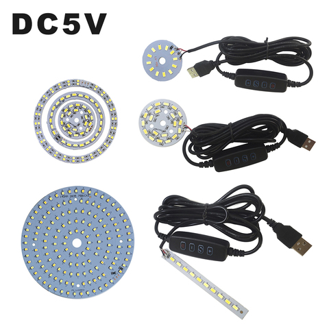 DC5V Dimmable LED Chips 5730 SMD LED Lamp 5W 6W 10W LED Light Beads White Warm White DIY Light Adjustable LED Bulb USB Dimmer ► Photo 1/6