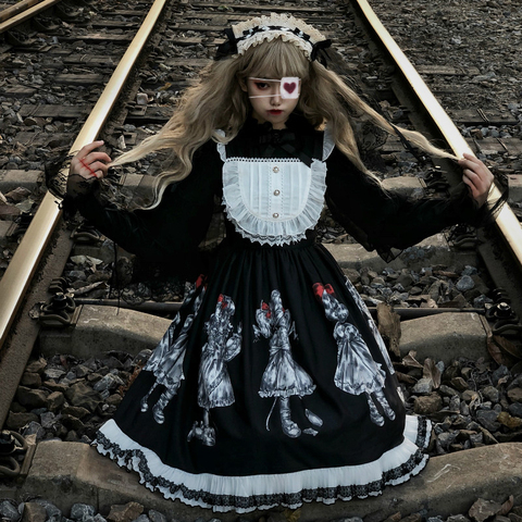 Gothic Lolita Dress Dark Angel Series High Low Lolita JSK Dress by Soufflesong Kawaii Retro Dark Japanese ► Photo 1/5