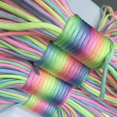 5M 4mm Colorful Parachute Cord Lanyard Rope 7 Strand DIY Jewelry Bracelet Making Accessories ► Photo 1/4