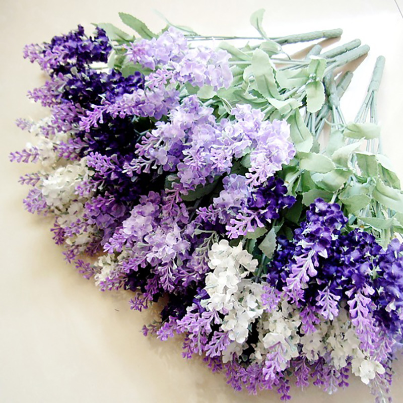 10 Heads Bouquet Silk Artificial Lavender Fake Garden Plant Flower Home Decor