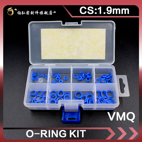 Blue Silicone rubber O-Ring Thickness 1.9mm Ring Seal Silicon Sealing O-rings VMQ Washer oring set Assortment Kit Set O Ring ► Photo 1/6