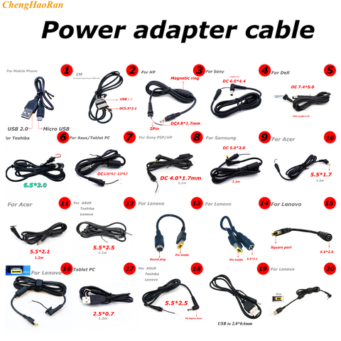 1x DC Laptop power Adapter Plug Charger Adapter Charging Cable For Sony Samsung HP Dell Toshiba Asus Acer Lenovo 4.8 1.7 6.0 4.4 ► Photo 1/6