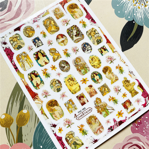 TSC-193 Mucha's Princess Mucha girl 3D Back glue Nail decal Nail sticker Nail decoration Nail art Nail tool Nail ornament ► Photo 1/1