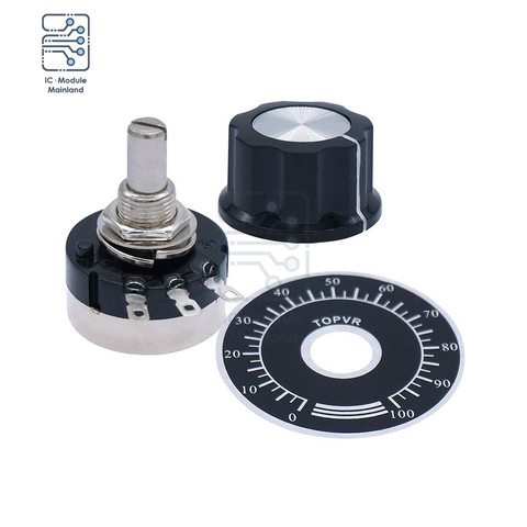 Variable Resistors Single Turn Linear Rotary Taper Carbon Film Potentiometer RV24YN20S 1K Ohm -1M Ohm with Knob Dial for Car Toy ► Photo 1/6
