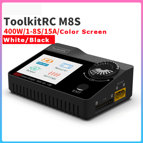 ToolkitRC M8S 400W 18A Color Screen Balance Charger Discharger For 1-8S Lipo LiHV Life Lion NiMh Pb Battery For RC models ► Photo 1/6