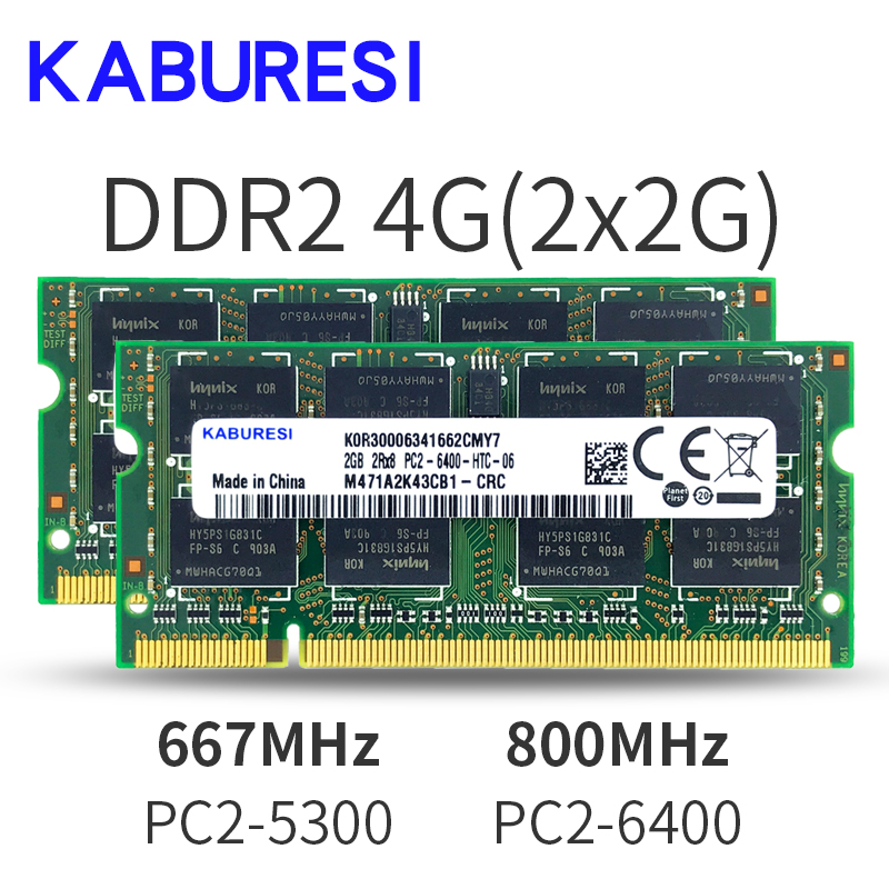 Buy Online Kaburesi Ddr2 4g 2x2gb 800mhz Pc2 6400s Memory Ram Memoria For Notebook Laptop Computer Sodimm 1 8v Dual Channel Alitools