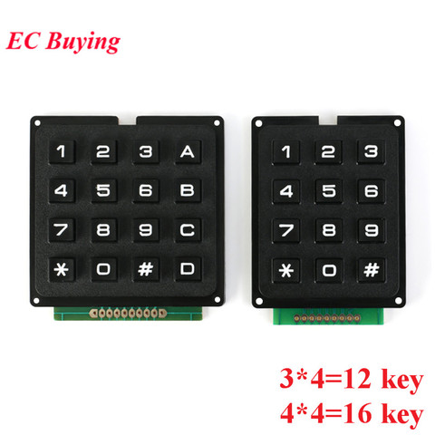 3*4 4*4 Matrix Switch Keyboard Keypad Array Module ABS Plastic Keys 4x4 3x4 12 16 Key Button Membrane Switch DIY Kit for Arduino ► Photo 1/6