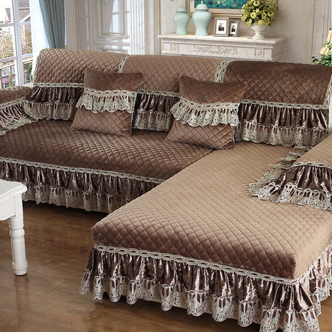 Plush Sofa Cover Four Seasons  Sofa Towel Fabric Seat Cushion Backrest Towel Simple Modern Couch Cover Non-slip Sofa Bed Cover ► Photo 1/6