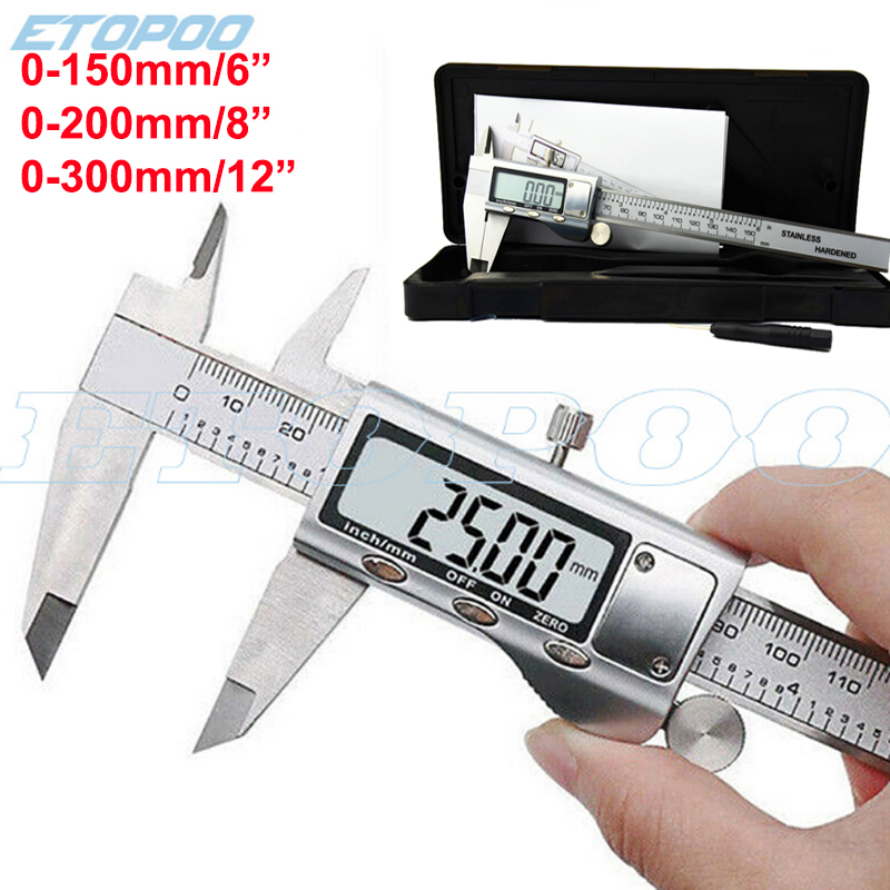 0-300mm 12'' Height Vernier Calipers LCD Screen Stainless Steel Vernier Guage 