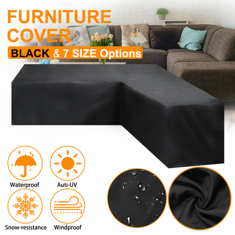 Corner Outdoor Sofa Cover Garden Rattan Corner Furniture Cover V Shape Waterproof Sofa Protect Set All-Purpose Dust Covers ► Photo 1/6
