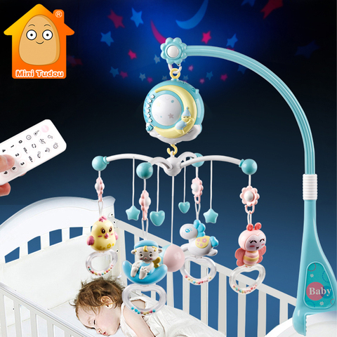 Baby Rattles Crib Mobiles Toy Holder Rotating Mobile Bed Bell Musical Box Projection 0-12 Months Newborn Infant Baby Boy Toys ► Photo 1/6