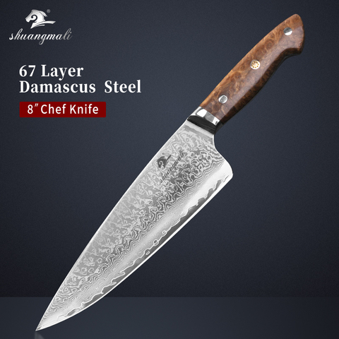 8 Inch Cooking Knife 67 Layer VG10 Damascus Kitchen Knives Gift Box Professional Cleaver  Meat Chef Knife With Wood Handle ► Photo 1/6