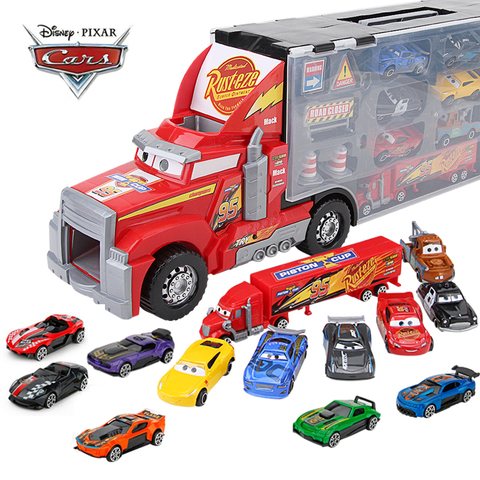 14Pcs/set Disney Pixar Cars 3 Mack Uncle Truck Toy Car Set Lightning McQueen Jackson Storm 1:55 Diecast Car Model Toy Kids Gift ► Photo 1/6