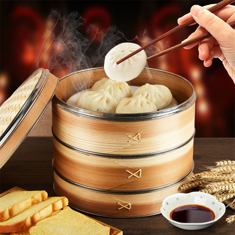 Cooking Bamboo Steamer Fish Rice Snack Basket Kitchen Cookware Fish Rice Dim Sum Basket Rice Pasta Cooker food Steamed stuffed ► Photo 1/6