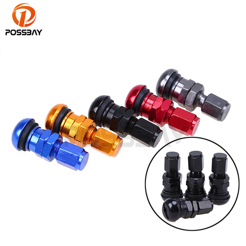 POSSBAY 4Pcs Metal Car Wheel Tire Valve Stem Cap Air Cover Titanium Valve Stem Fit Motorcycle Cars Spare Valve Air Caps ► Photo 1/6