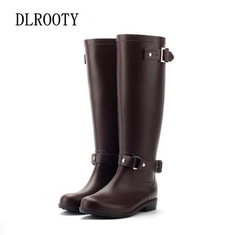 Rainboots Waterproof Flat Shoes Women Black Water Fashion Zip Rain Boots High Zip Non-slip Female PVC Comfortable ► Photo 1/6