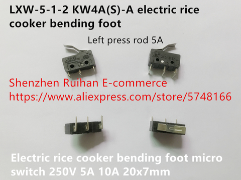 Original new 100% LXW-5-1-2 KW4A(S)-A electric rice cooker bending foot micro switch 250V 5A 10A 20x7mm ► Photo 1/2