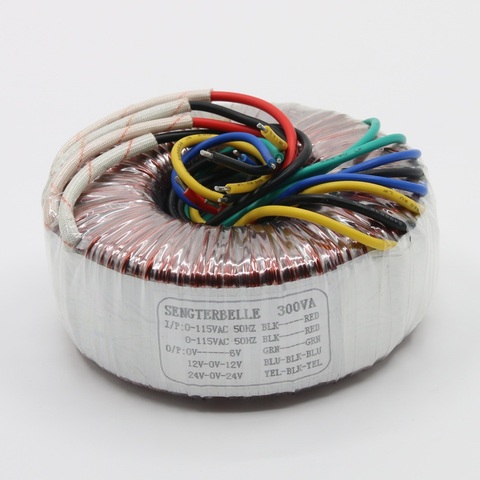 300W HiFi Audio Power Transformer Output: 24V*2+12V*2+6V Pure Copper Toroidal Transformer ► Photo 1/4