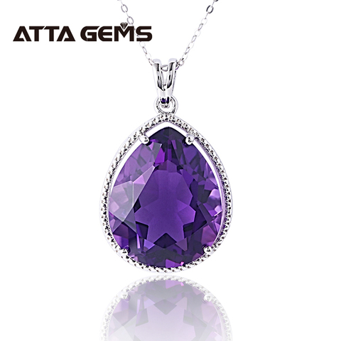 Purple Amethyst 925 Sterling Silver Pendant For Women 7 Carats Created Amethyst Fine Jewelry For Christmas gift Birthday Gifts ► Photo 1/6