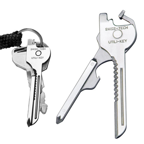 Swiss Tech multifunctional Utili tool 6 in 1 pocket keychain for outdoor car camping hardware sharpener bottle opener pendant ► Photo 1/6