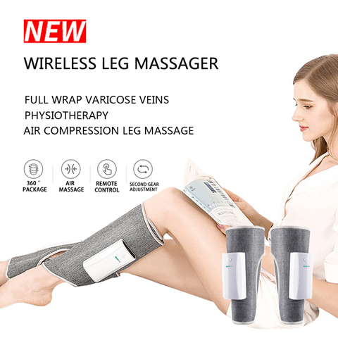 Leg Massager Wireless Air Compression Leg Massage Full Wrap Varicose Veins Physiotherapy Air Wave Leg Pressing Massager Relaxing ► Photo 1/6